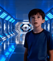 男孩身处科幻风格空间站13832#横屏 