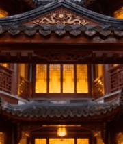 中式古建筑挂红灯笼场景(1)9700#横屏 