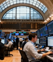 证券交易所内工作人员办公14096#横屏 