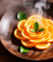 木盘上的橙子切片摆盘8818#横屏 