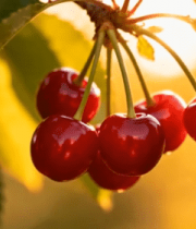 枝头成熟樱桃特写素材1679#横屏 