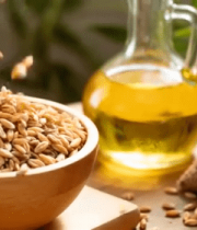 木碗中燕麦粒洒落素材7892#横屏 