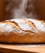 木板上的新鲜出炉面包(1)8030#横屏 