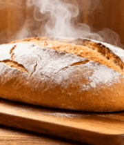 木板上的新鲜面包素材2269#横屏 