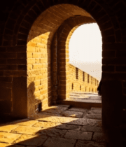 长城内部砖石结构光影画面3026#横屏 