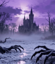魔幻城堡与枯树场景15008#横屏 