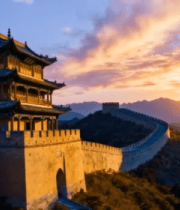 	 长城日落景观1387#横屏 