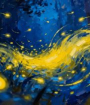 梦幻森林萤火虫飞舞画面8971#横屏 