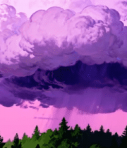 梦幻紫色云朵森林背景画面12144#横屏 