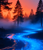 梦幻森林夜光溪流场景621#横屏 