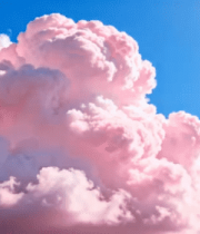 梦幻粉色云朵蓝天景象2750#横屏 