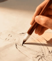 	 毛笔书写绘画素材1899#横屏 