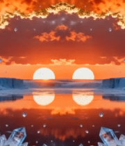 	 梦幻冰雪场景日落风光10801#横屏 