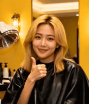 美发店内女性顾客点赞10334#横屏 