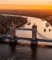 伦敦塔桥日落城市景观6374#横屏 