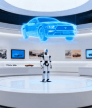 展厅内机器人与汽车全息投影(1)11000#横屏 