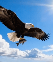 展翅雄鹰海面抓鱼画面9098#横屏 