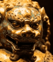鎏金铜狮文物特写642#横屏 