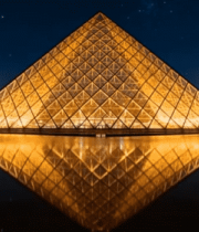 	 卢浮宫玻璃金字塔夜景1016#横屏 