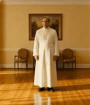 	 两人与神职人员室内交流场景6972#横屏 