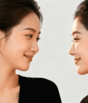 两位微笑女性特写画面8988#横屏 