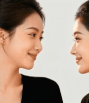 	 两位微笑女性特写画面8988#横屏 