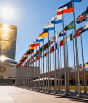 联合国总部前各国国旗实拍11865#横屏 