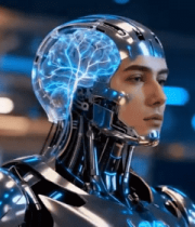 	 类人机器人头部特写905#横屏 