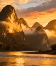 漓江山水日落风光3406#横屏 