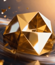 金色多边形物体粒子环绕特效7485#横屏 