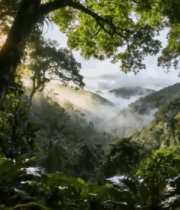 阳光照耀下的茂密森林11096#横屏 