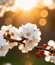 阳光下绽放的白色花朵(2)5095#横屏 