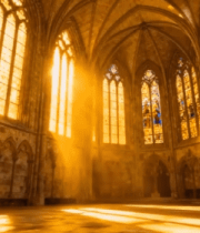 教堂内阳光照射场景6355#横屏 