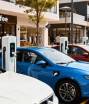 	 街道旁新能源汽车充电场景2238#横屏 