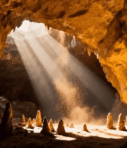 阳光照射下的洞穴景观14859#横屏 