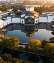 江南水乡中式建筑航拍素材4510#横屏 