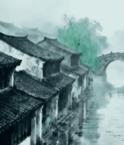 江南水乡古街石桥景象1006#横屏 