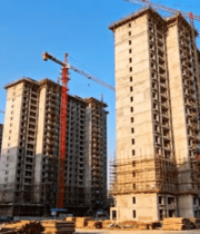 建筑工地多塔吊建设中的高楼1916#横屏 