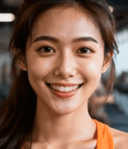 健身房内微笑的健身女性12164#横屏 