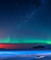 极光下的雪地夜景12610#横屏 