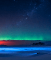 极地夜空下的绚丽极光景观11964#横屏 
