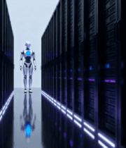 机器人在服务器机房中行走6631#横屏 