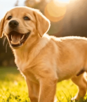 阳光下草地的可爱小狗2753#横屏 