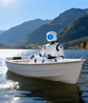 机器人乘船于山水间6031#横屏 