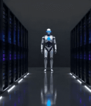 机器人于服务器机房中站立8130#横屏 