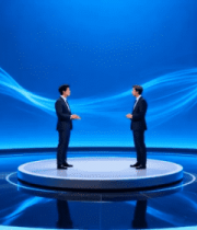 演播室两人对话场景素材859#横屏 