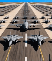 机场停放的多架军用飞机1502#横屏 