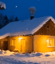 雪夜中的温馨小屋892#横屏 