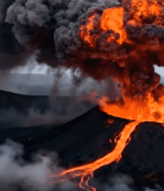 火山喷发自然景观画面3351#横屏 