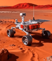 火星探测车在火星表面行驶6998#横屏 